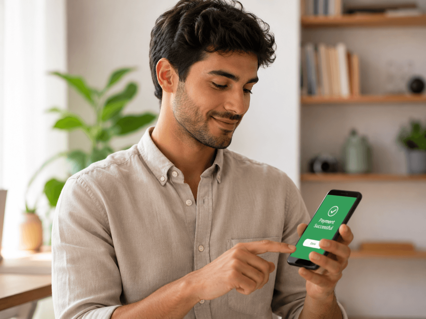 A buyer completing a secure mobile payment for a group drop